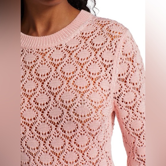 Rachel Comey Bassi Lightweight Open-Knit Pima Cotton Sweater Top XS‎ Pastel Pink - Picture 8 of 11